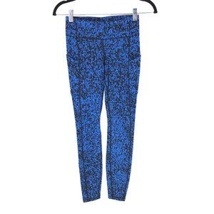 Lululemon Womens Speed Up Tight 28" Urban Block Wild Bluebell Black 4